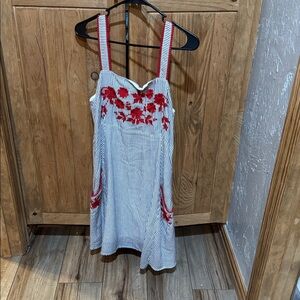 Ariat Blue and Red Striped Top